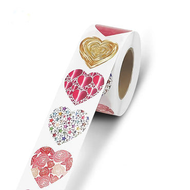 100-500pcs Color Valentine's Day Heart Sticker Birthday Gift Packaging Seal Sticker Party Invitation Decor Sticker Baking Label (ONLINE ORDER ONLY)