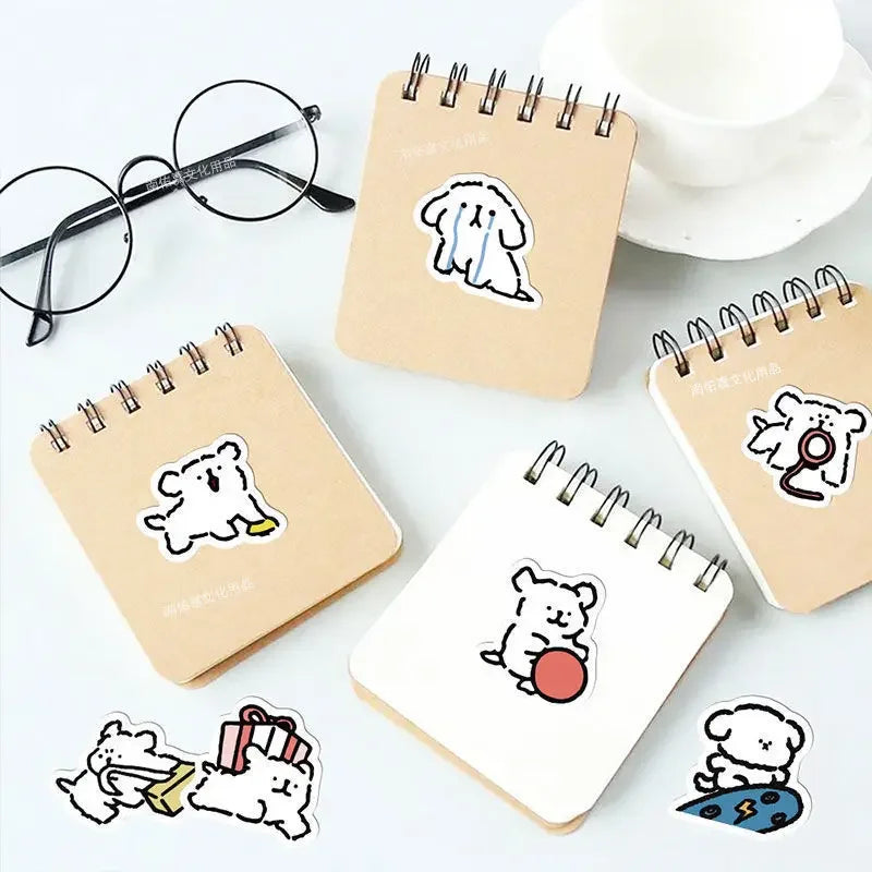 10/50/100PCS Cartoon Cute Line Dog In The Book Stickers DIY Toy Laptop Luggage Skateboard Suitcase Guitar Graffiti Decal Sticker (ONLINE ORDER ONLY)