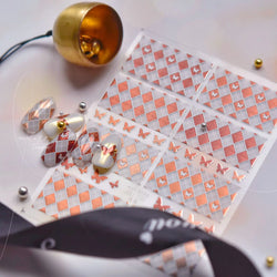 Geometric Grid Square Butterfly Snow Star Metal Self Adhesive Nail Art Sticker Snowflake Rhinestone Manicure Decal Nail Supplies (ONLINE ORDER ONLY)