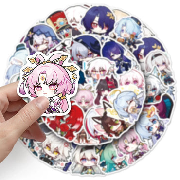 10/30/50PCS Honkai Star Rail Stickers Chibi Cartoon Sticker Cute Meme Decals Fridge Luggage Laptop Phone Guitar Bike Decoration (ONLINE ORDER ONLY)