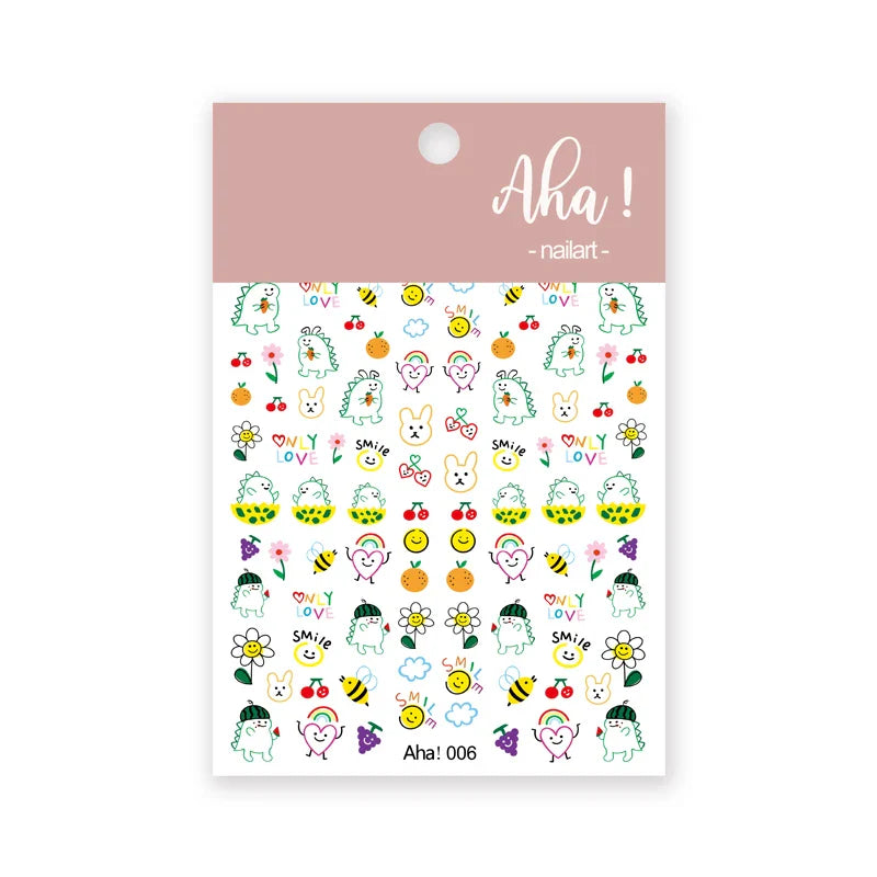 Japanese Style Little Daisy 3D Nail Stickers Summer White Florals Petals Flowers Back Glue Decals Cute Five Petals Manicure Tips (ONLINE ORDER ONLY)