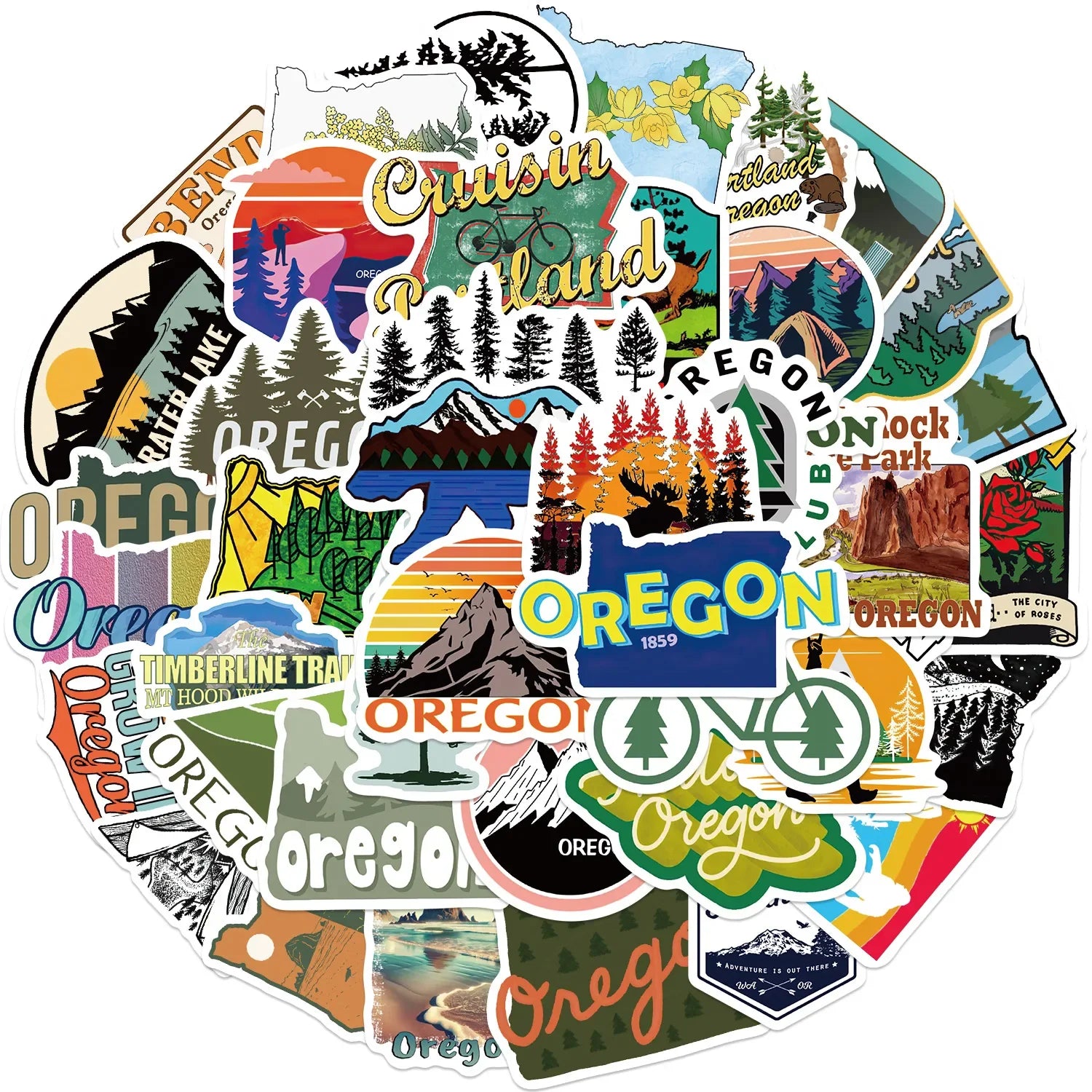 Oregon State Stickers 10/30/50Pcs for Suitcase, Skateboard, Laptop, Luggage, Phone, DIY Decal (ONLINE ORDER ONLY)