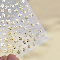 Cherry Blossom Dance Flower Gradient Petal Hot Stamping Laser Pink Adhesive Nail Art Stickers Special Process Manicure Decals (ONLINE ORDER ONLY)