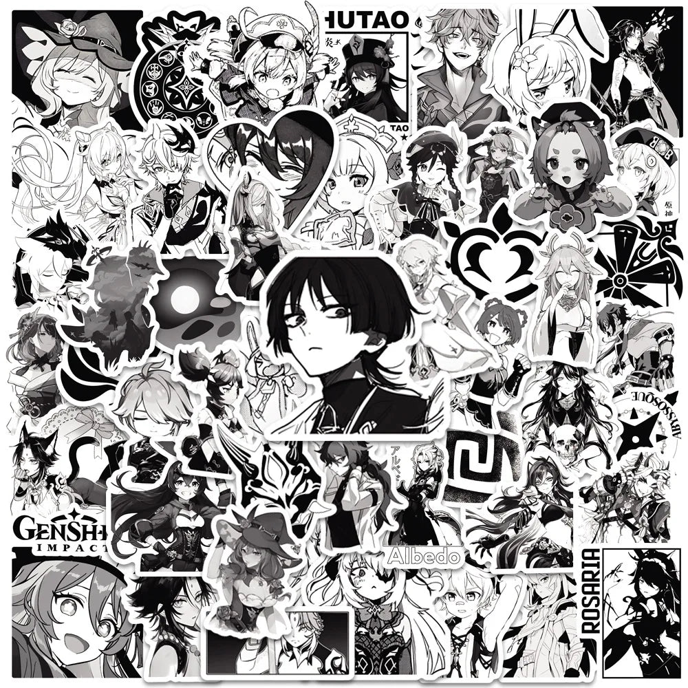 Genshin Impact Anime Stickers 10/30/50PCS Laptop Phone Car Decals (Online Order Only)