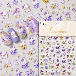 Gothic Dark Spider Butterfly Cross Flame Wings Halloween Horror Rose Flower Rabbit Pumpkin Bear Nail Art Stickers Manicure Decal (ONLINE ORDER ONLY)
