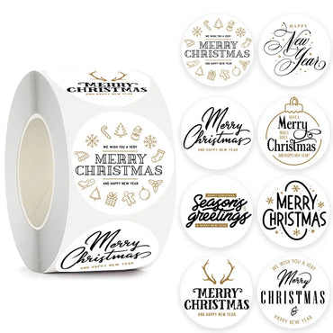 100-500pcs Merry Christmas Sticker Christmas Party Decoration Gift Box Sealed Sticker Envelope Sticker Home Decor Baking Tags (Online Order Only)