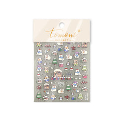 Cat House Snow Tree Window Fish Star Shiny Snowman Duck 5D Self Adhesive Nail Art Stickers Hat Apple Rhinestone Manicure Decals (ONLINE ORDER ONLY)