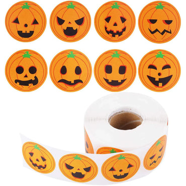 100-500pcs Halloween Skeleton Round Sticker Envelope Sealing Labels Candy Bag Sticker Halloween Decoration Decor Pumpkin (Online Order Only)