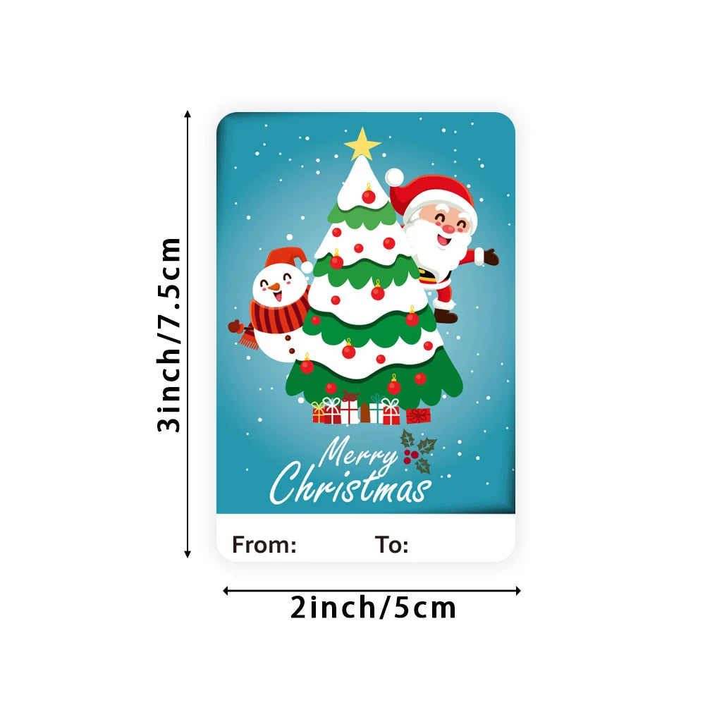 50-250Pcs Christmas Labels Sealing Sticker Aesthetic Kraft Paper Thank You Stationery Supply Decorative Scrapbook (ONLINE ORDER ONLY)