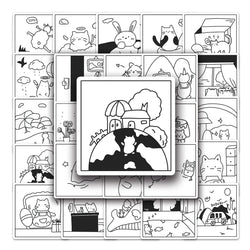 50Pcs Cartoon Waterproof Vinyl Stickers for Skateboard Snowboard (ONLINE ORDER ONLY)