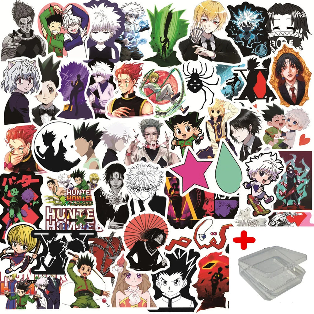 HUNTER×HUNTER Graffiti Stickers Pack - 50pcs for Helmet, Wall, Desktop Decoration with Storage Box (Online Order Only)
