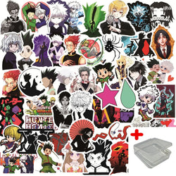 HUNTER×HUNTER Graffiti Stickers Pack - 50pcs for Helmet, Wall, Desktop Decoration with Storage Box (Online Order Only)
