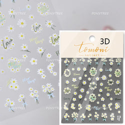 Colourful Daisy Pink Coreopsis Cosmos Persian Chrysanthemum Flower Garden Adhesive Nail Art Decoration Stickers Manicure Decals (ONLINE ORDER ONLY)