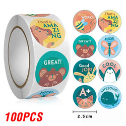 100-500pcs Cartoon Animals Cute Reward Stickers for Kids School Teacher Supplies Kids Classic Toy Gift Sealing Decor Stationery (ONLINE ORDER ONLY)