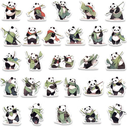 54pcs Cartoon Master Panda Animal Stickers For Laptop Guitar Phone Luggage Decor Waterproof Graffiti Bicycle Car Vinyl Decals (ONLINE ORDER ONLY)