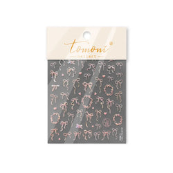 Shiny White Black Pink Bowknot Silk Ribbon Love Heart Charming Star Refined Lace Self Adhesive Nail Art Stickers Manicure Decals (ONLINE ORDER ONLY)