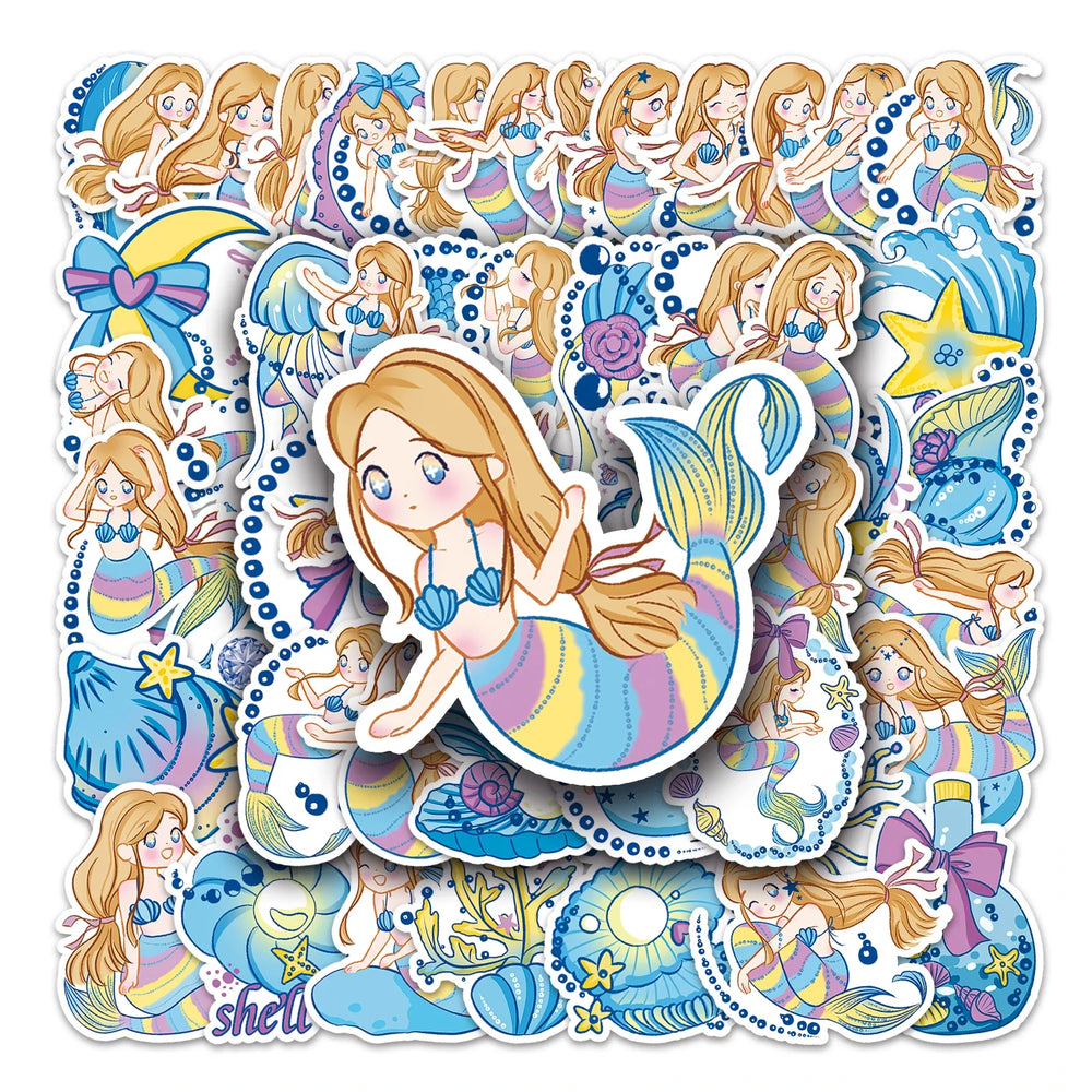 50Pcs Cute Fish Series Waterproof Vinyl Stickers for Skateboard Snowboard Decals (ONLINE ORDER ONLY)