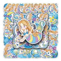 50Pcs Cute Fish Series Waterproof Vinyl Stickers for Skateboard Snowboard Decals (ONLINE ORDER ONLY)
