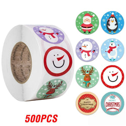 100-500pcs Christmas Theme Seal Labels Stickers For DIY Gift Baking Package Envelope Stationery Decoration 1inch (Online Order Only)