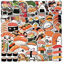 10/30/50PCS Kawaii Sushi Sticky PVC Sticker Aesthetic DIY Decoration Scrapbooking Korean Hand Accounting Supplies for Kids (ONLINE ORDER ONLY)