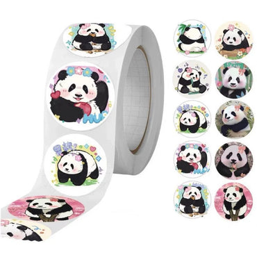 100-500Pcs 2.5cm Cute Animal Panda Label Stickers Roll for Envelope Student Work Stationery Seal Lable Gift (ONLINE ORDER ONLY)