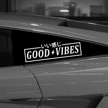 "GOOD VIBES"Stickers，decal For Car Door And Window Decoration Stickers Car Accessories ,Fun Decorative Stickers, Motorcycle (ONLINE ORDER ONLY)