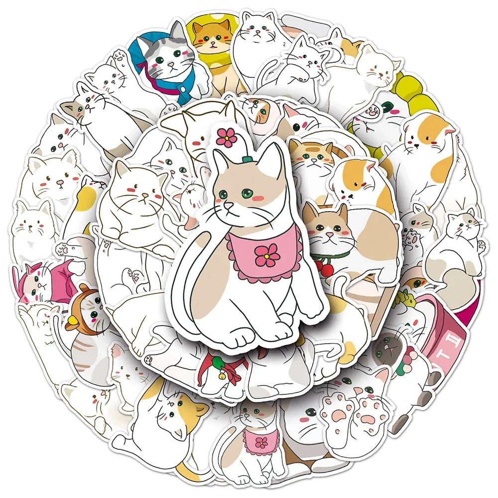 Cat Cartoon Stickers for Phone Laptop Luggage Skateboard Decals 10/30/50PCS (ONLINE ORDER ONLY)