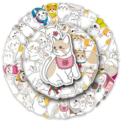 Cat Cartoon Stickers for Phone Laptop Luggage Skateboard Decals 10/30/50PCS (ONLINE ORDER ONLY)
