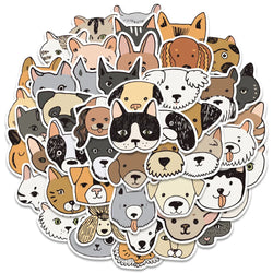 50pcs Cute Aesthetic Cartoon Cats and Dogs Animals Graffiti Stickers For Phone Laptop Fridge Cup Waterproof Decals Kids Toy (ONLINE ORDER ONLY)