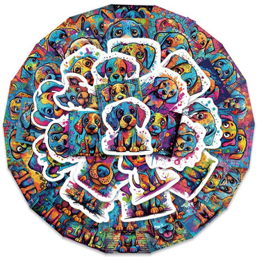50pcs Colorful Cool Cartoon Aesthetic Dogs Graffiti DIY Waterproof Stickers For Laptop Guitar Luggage Phone Decals (ONLINE ORDER ONLY)
