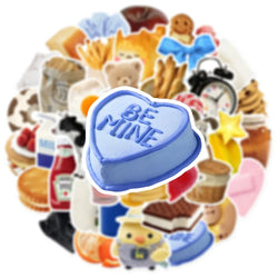 10/30/52pcs Cute Cartoon Stickers Korean Ins Style Food Decals For Fridge Scrapbook Notebook Laptop Waterproof Sticker Kids Toys (ONLINE ORDER ONLY)