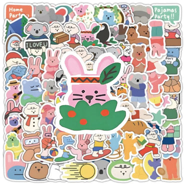 100pcs Kawaii Graffiti Stickers for Laptop, Phone, Car, Scooter, Water Bottle, Suitcase, Stationery, Refrigerator (Online Order Only)