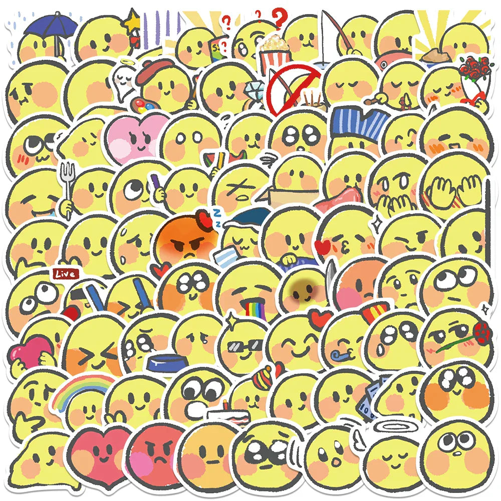 80pcs Cute Anime Sticker Set for Kids - Aesthetic PVC Scrapbooking Supplies (Online Order Only)