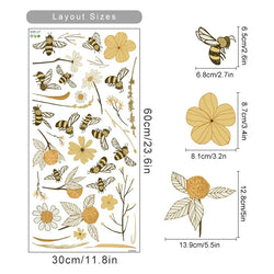 Cartoon Bees Flowers Wall Sticker Vinyl Removable Decals Kids Room Decor (ONLINE ORDER ONLY)
