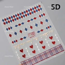 Graffiti Line Love Heart Cool Personal Hollow Out English Letter Y2k Self Adhesive Nail Art Decorations Sticker Manicure Decals (ONLINE ORDER ONLY)