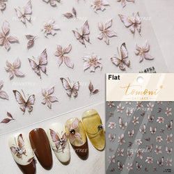 Lace Butterfly Hollow Out Fabric Romantic Flower Pattern Chic Adhesive Nail Art Sticker Rhinestone Manicure Decals Nail Supplies (ONLINE ORDER ONLY)