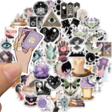 10/30/50PCS Gothic Magic Witch Stickers Aesthetic Graffiti DIY Phone Laptop Scrapbook Suitcase Bike PVC Watrproof Decals Kid Toy (ONLINE ORDER ONLY)