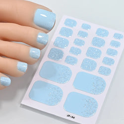 110Tips 3D Full Cover Gradient Toenail Stickers Multi Color Self Adhesive Slider No Need UV Lamp Cured Press On Toe Nail Decals* (ONLINE ORDER ONLY)