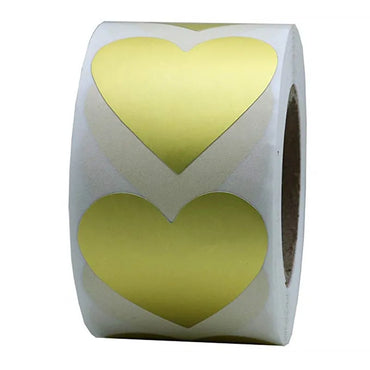 100-500pcs Seal Labels Stickers Heart Shape Of Gold Stickers Scrapbooking For Package And Wedding Decoration Stationery Sticker (ONLINE ORDER ONLY)