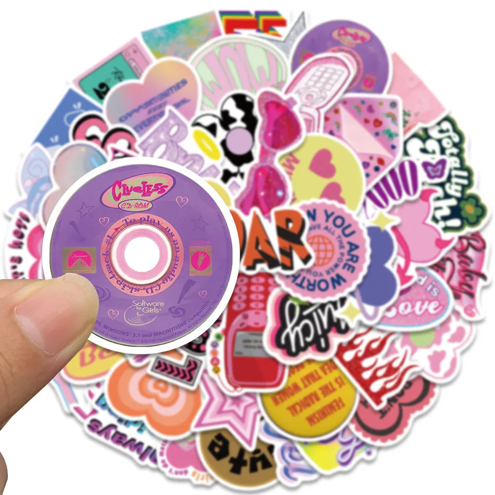 10/30/50PCS Ins Bratz Pink Girls Stickers Aesthetic DIY Phone Laptop Skateboard Notebook Suitcase Car Cute Cartoon Decal Sticker (ONLINE ORDER ONLY)