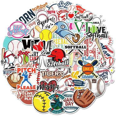 10/25/50pcs Mixed Baseball and Softball Sticker Packs (ONLINE ORDER ONLY)