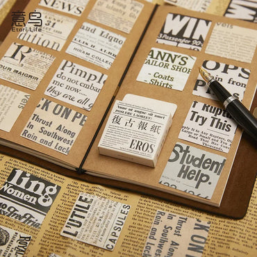 46pcs/lot Vintage Newspaper Stickers Junk Journal Decorative Small Stickers DIY Album Scrapbooking Diary Craft Stickers Planner (Online Order Only)
