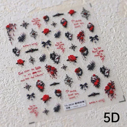 Cat Eye Shiny Blue Purple Spider Cross Love Heart Star Snake Web Jelly Thrilling Nail Art Stickers Manicure Decals Halloween (ONLINE ORDER ONLY)