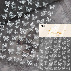 Butterfly Rose Laser Jelly Hot Stamping Lace Letter Flower Love Heart Bowknot 5D Self Adhesive Nail Art Stickers Manicure Decals (ONLINE ORDER ONLY)