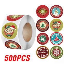 100-500Pcs New 1 Inch Christmas Theme Seal Labels Stickers For DIY Gift Baking Package Envelope Stationery Decoration (ONLINE ORDER ONLY)
