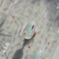 Antique Vigorous Pink Green Bamboo Leaf Robust Plant 5D Soft Relief Adhesive Nail Art Stickers Bouncing Leaves Manicure Decals (ONLINE ORDER ONLY)