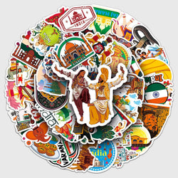 Indian Travel Stickers 10/30/50PCS for Phone Laptop Luggage Skateboard Decals Kid Gift (ONLINE ORDER ONLY)