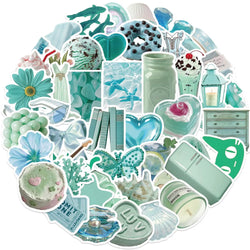 10/50pcs Ins Style Cool Summer Mint Mambo Green Stickers Aesthetic Decals DIY Scrapbooking Diary Luggage Water Bottle Sticker (ONLINE ORDER ONLY)