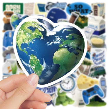 10/30/50PCS Fresh Cow Cheese PVC Graffiti Sticker Sticky Aesthetic Color Decorative Scrapbook DIY Child Phone Stationery Supply (ONLINE ORDER ONLY)