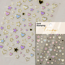 Red Sexy Love Heart Flower Hot Stamping Wing Star Moon Bowknot Sun Punk Adhesive Nail Art Decorations Stickers Manicure Decals (ONLINE ORDER ONLY)